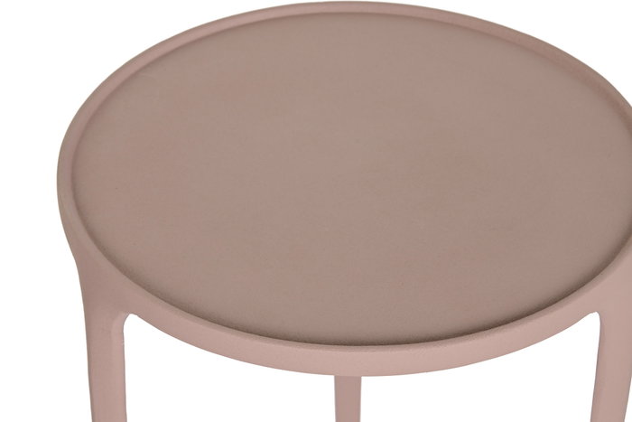 DKD Home Decor Set de 2 Mesitas Auxiliares de Aluminio Rosa y Beige
