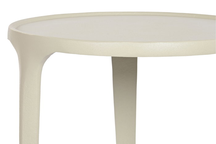 DKD Home Decor Set de 2 Mesitas Auxiliares de Aluminio Rosa y Beige