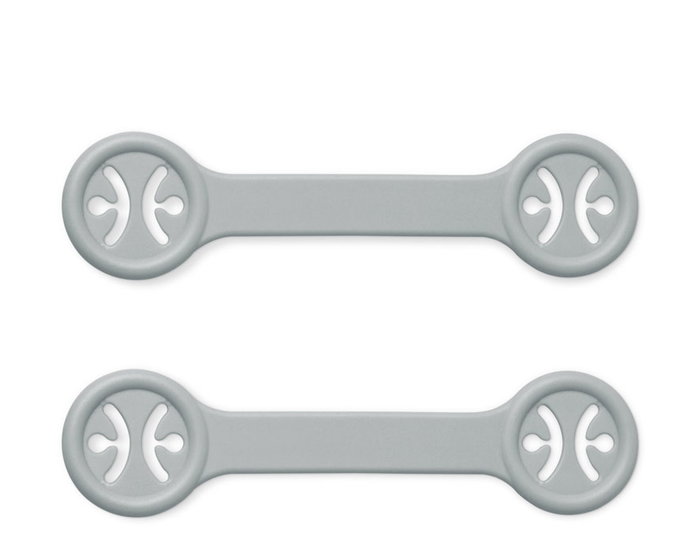 KioKids Sujeta Baberos Gris 2 Unidades para Bebé +4 Meses, Accesorio Práctico para Comidas Fuera de Casa, Fácil de Limpiar y Seguro