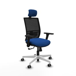 PIQUERAS Y CRESPO Silla de oficina Yunquera con Mecanismo Sincro, Azul y Negro