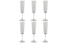 DKD Home Decor Set de 6 Copas de Cristal Burbujas Verde 230ml