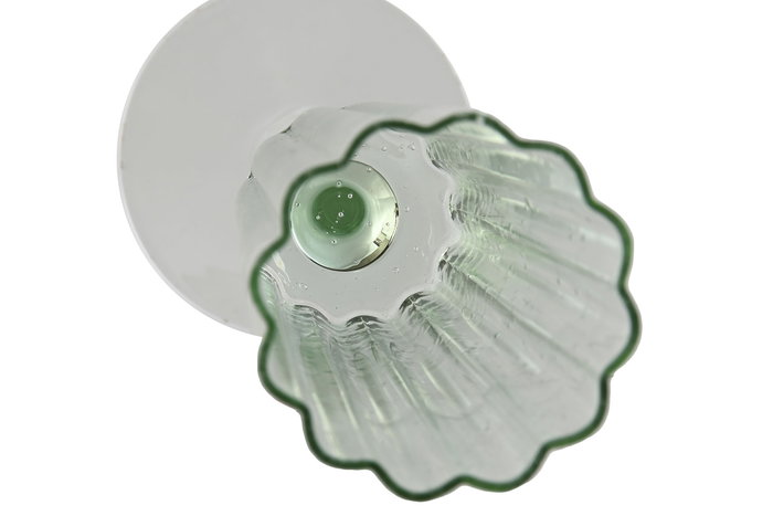 DKD Home Decor Set de 6 Copas de Cristal Burbujas Verde 230ml DKD Home Decor Set de 6 Copas de Cristal Burbujas Verde 230ml