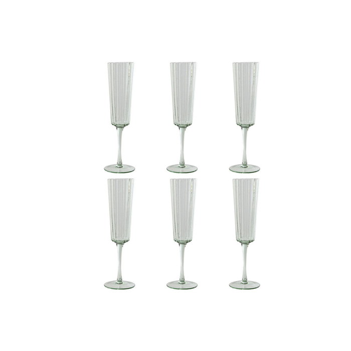 DKD Home Decor Set de 6 Copas de Cristal Burbujas Verde 230ml DKD Home Decor Set de 6 Copas de Cristal Burbujas Verde 230ml