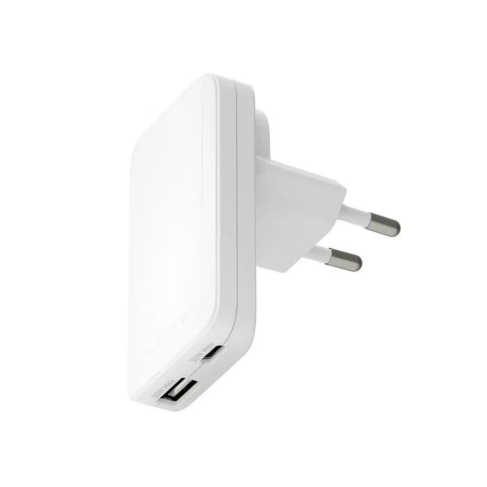 dBrand Cargador USB-C 30W Interiores CHSLEUWH7198 Blanco - Cargador de Pared Universal con 1 Puerto USB-C y 1 Puerto USB-A para Dispositivos Móviles
