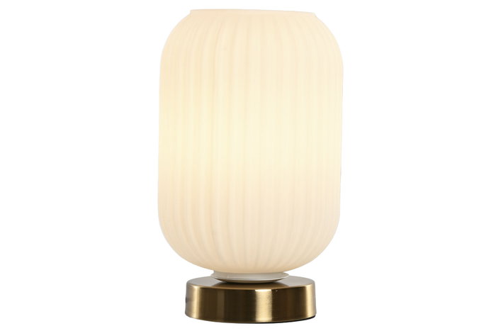 DKD Home Decor Lámpara de Sobremesa Cristal y Metal Glaseado Blanco y Dorado DKD Home Decor Lámpara de Sobremesa Cristal y Metal Glaseado Blanco y Dorado