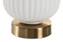 DKD Home Decor Lámpara de Sobremesa Cristal y Metal Glaseado Blanco y Dorado