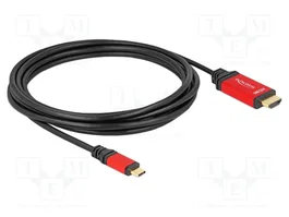 DeLOCK Cable USB Type-C a HDMI 8K 60 Hz HDR 3 m Rojo
