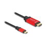 DeLOCK Cable USB Type-C a HDMI (DP Alt Mode) 8K 60 Hz HDR, 3 m, Rojo/Negro, Synaptics VMM7100, Plug & Play