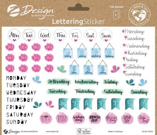 Avery 54542Z Sobre con 2 Hojas 76x120mm y 132 Pegatinas Días de la Semana Adhesivas Desmontables Multicolor Mate Papel Avery 54542Z Sobre con 2 Hojas 76x120mm y 132 Pegatinas Días de la Semana Adhesivas Desmontables Multicolor Mate Papel