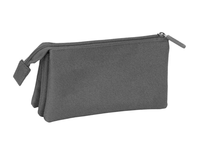 Safta Portatodo Triple Kappa Basics Gris 22x12x3 cm