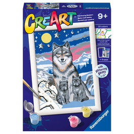 Ravensburger Pintura por Números Creart Serie E Classic Lobos a la Luna 20044