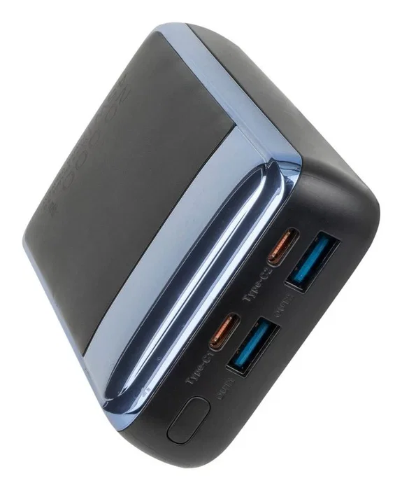 Rivacase VA1075 Batería Externa 20000 mAh QC/PD 45W para Portátil con Pantalla LCD - Negro, Azul