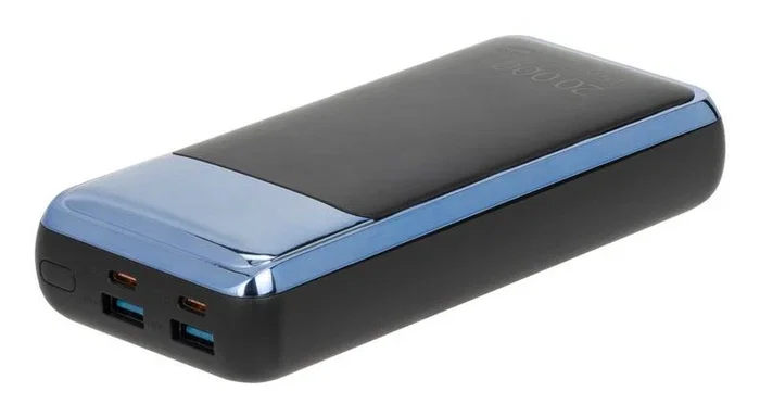 Rivacase VA1075 Batería Externa 20000 mAh QC/PD 45W para Portátil con Pantalla LCD - Negro, Azul