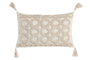 DKD Home Decor Cojín de Poliéster Crudo con Aplicaciones, Pack de 2