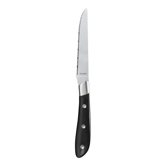 Amefa Set de 6 Cuchillos Steak Achille Noir en Acero