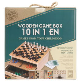 Mister Gadget Juego De Mesa 10 En 1 Coleccion Vintage Caja Juegos Clasicos Madera