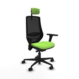 PIQUERAS Y CRESPO Silla de oficina Mardos con mecanismo Sincro/Traslack, Pistacho y Negro