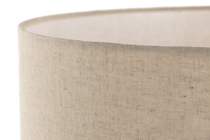 DKD Home Decor Lámpara de Sobremesa Balines Natural/Beige, con Plafón de Poliéster y Pantalla de Lino, 40 x 80 x 40 cm, Bombilla E27 no Incluida