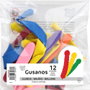 Party Time - 12 Globos de Látex con Forma de Gusano para Fiestas, Colores Surtidos