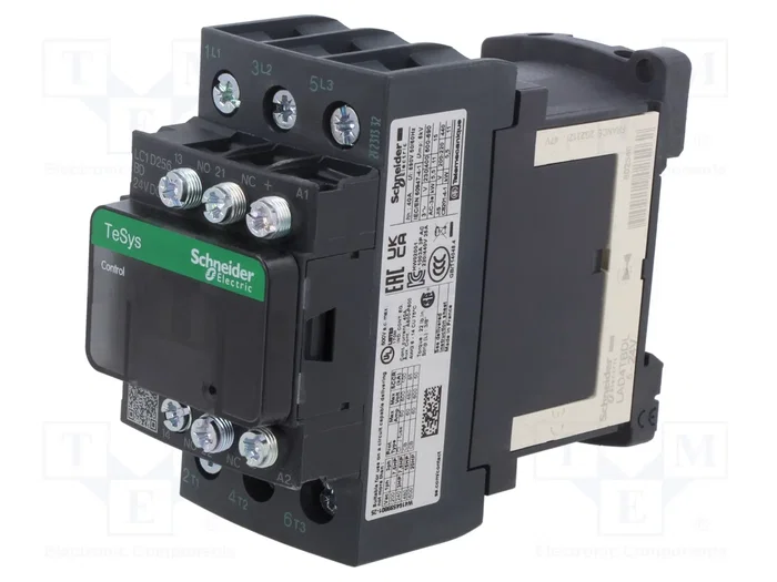SCHNEIDER ELECTRIC Contactor TeSys D LC1D256BD 24VDC 25A SCHNEIDER ELECTRIC Contactor TeSys D LC1D256BD 24VDC 25A