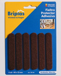 BRIPLAS Fieltro Adhesivo 6 Unidades Banda 80x12 mm Marrón