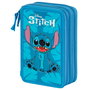 KARACTERMANIA Plumier Stitch Disney completo - Estuche escolar con 3 compartimentos, lápices y rotuladores