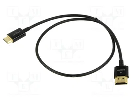 DeLOCK Cable HDMI de alta velocidad con Ethernet, HDMI-A a HDMI Mini-C, 3D 4K, 0,5 m Slim High Quality