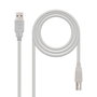 Nanocable Cable USB 2.0 Impresora Tipo A a USB B Macho, 1 m, Beige