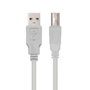 Nanocable Cable USB 2.0 Impresora Tipo A a USB B Macho, 1 m, Beige