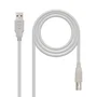 Nanocable 10.01.0102 Cable USB 2.0 Impresora, Conector USB A Macho a USB B Macho, Longitud 1 Metro, Color Beige