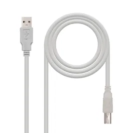 Nanocable 10.01.0102 Cable USB 2.0 Impresora, Conector USB A Macho a USB B Macho, Longitud 1 Metro, Color Beige