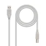 Nanocable 10.01.0102 Cable USB 2.0 Impresora, Conector USB A Macho a USB B Macho, Longitud 1 Metro, Color Beige