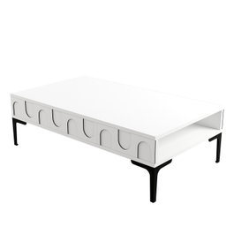 Hanah Home Mesa de Centro Lyon 32 105x60x32.6 cm Blanco y Negro