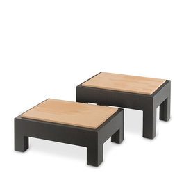 Vollrath Cubic Mesa Baja con Taco de Madera, Mesita o Soporte, 32.5x22x12 cm - Familia Buffet y Exposición