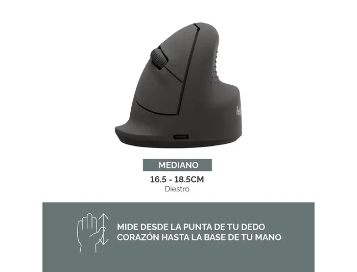 Fellowes Breyta Ratón Ergonómico Vertical Mediano para Diestros, Negro