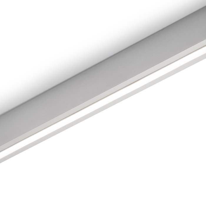 Emuca Kit de barra para armario Luxe, tira LED 4,5x8 Neonlynx V, sensor de movimiento RF Smart y convertidor Smart (24V DC), longitud 1.150mm, Luz blanca cálida 2.700K, Plástico y Aluminio, Anodizado mate