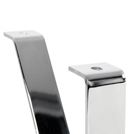 Q&Q Pata Metálica Modelo Vera H120/H135 Cromo y Negro Mate para Sofás y Muebles Altura 120Mm