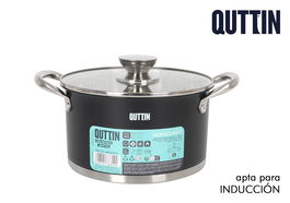 Inde Cacerola 20 cm (3L) Acero Inoxidable con Tapa, Modelo Hermes Matt, 21.5 x 11.4 cm (4 Unidades)