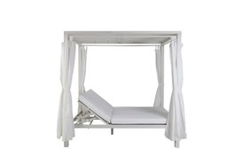 DKD Home Decor Cama Chill Out de Aluminio con Doble Toldo