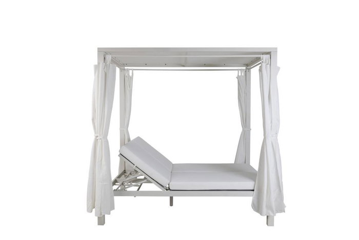 DKD Home Decor Cama Chill Out de Aluminio con Doble Toldo DKD Home Decor Cama Chill Out de Aluminio con Doble Toldo