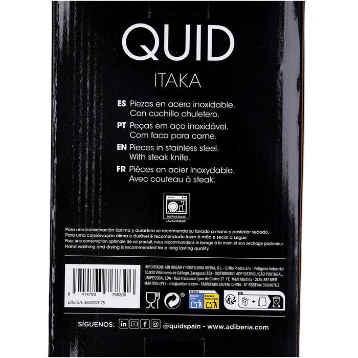 Set 24 Cubiertos Acero Inox Itaka Quid 18-0-1,5 mm Set 24 Cubiertos Acero Inox Itaka Quid 18-0-1,5 mm