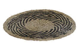 DKD Home Decor Individual Balines Natural Negro 38 x 38 x 1 cm