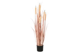 DKD Home Decor Planta de Junco Coral PE/PVC 25x25x90 cm
