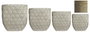 DKD Home Decor Set de 3 Maceteros de Cerámica Vidriada Blanco Roto