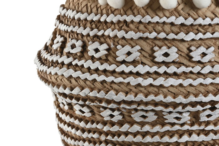 DKD Home Decor Macetero Tropical Marron Blanco Cemento 25 x 25 x 18 cm