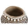 DKD Home Decor Macetero de Cemento con Pompones Marrón 25x25x18 cm