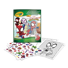 Crayola Libro Para Colorear Y Stickers Spidey 04 0738 - Álbum de Actividades Marvel en Español para Niños +3 Años