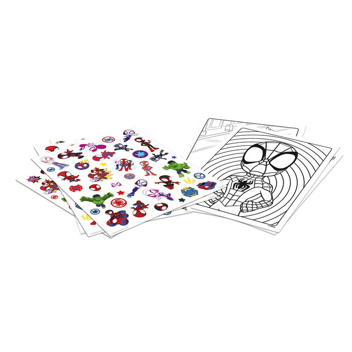 Crayola Libro Para Colorear Y Stickers Spidey 04 0738 - Álbum de Actividades Marvel en Español para Niños +3 Años
