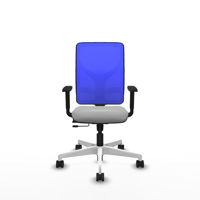 PIQUERAS Y CRESPO Silla de oficina Motilla con mecanismo Sincro/Traslack Gris claro y Azul