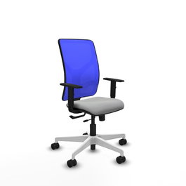 PIQUERAS Y CRESPO Silla de oficina Motilla con mecanismo Sincro/Traslack Gris claro y Azul